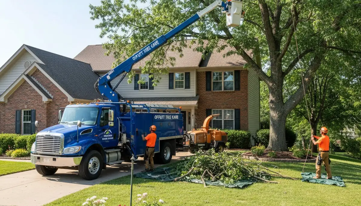 Residential tree removal and trimming service in Offutt A F B near Bellevue, NE enhancing home safety