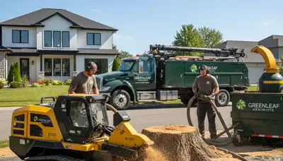 Professional stump removal service in Bellevue, NE clearing tree stumps from residential yards