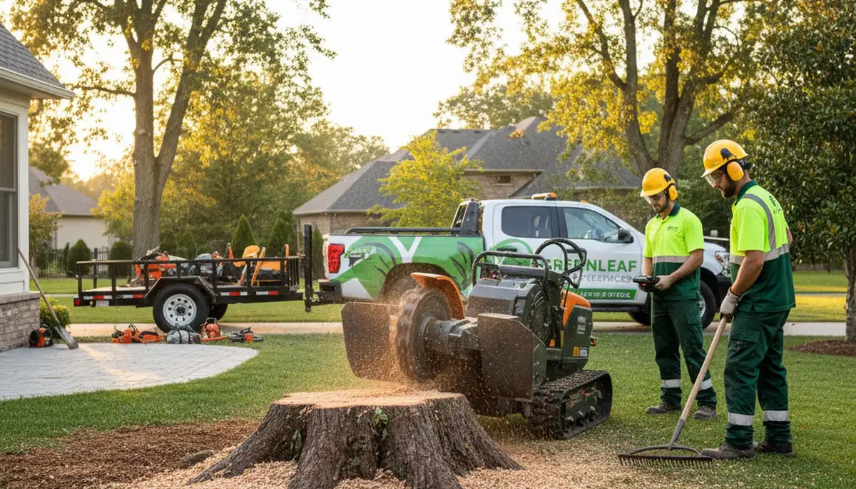 Professional stump removal and tree service in Bellevue, NE yard by Chop Chop Tree experts