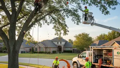 Arborist performing professional tree pruning service in Bellevue, NE for Chop Chop Tree