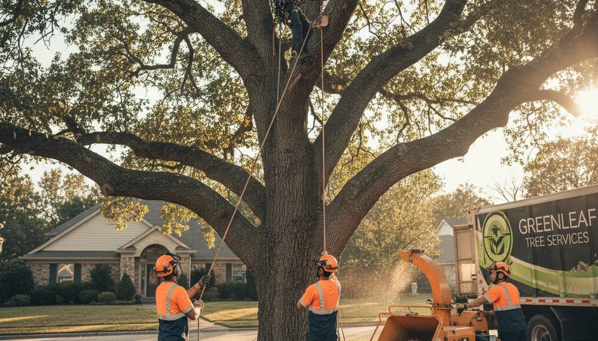 Professional tree removal service in Bellevue, NE safely cutting and clearing storm-damaged trees