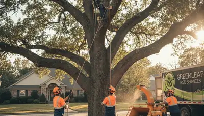 Professional tree removal service in Bellevue, NE safely cutting and clearing storm-damaged trees