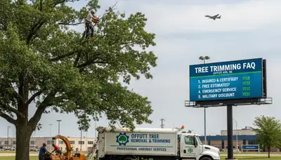 Professional tree removal service in Bellevue, NE by expert arborists safely clearing large trees