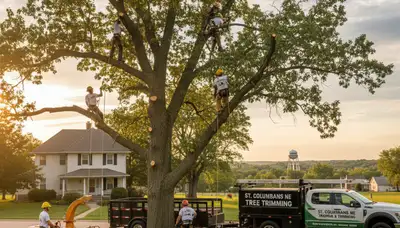 Professional tree removal service in Bellevue, NE by certified arborists safely clearing large trees