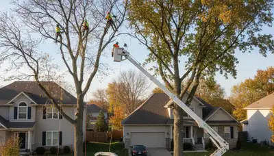 Professional tree removal service in Bellevue, NE safely cutting and clearing hazardous trees