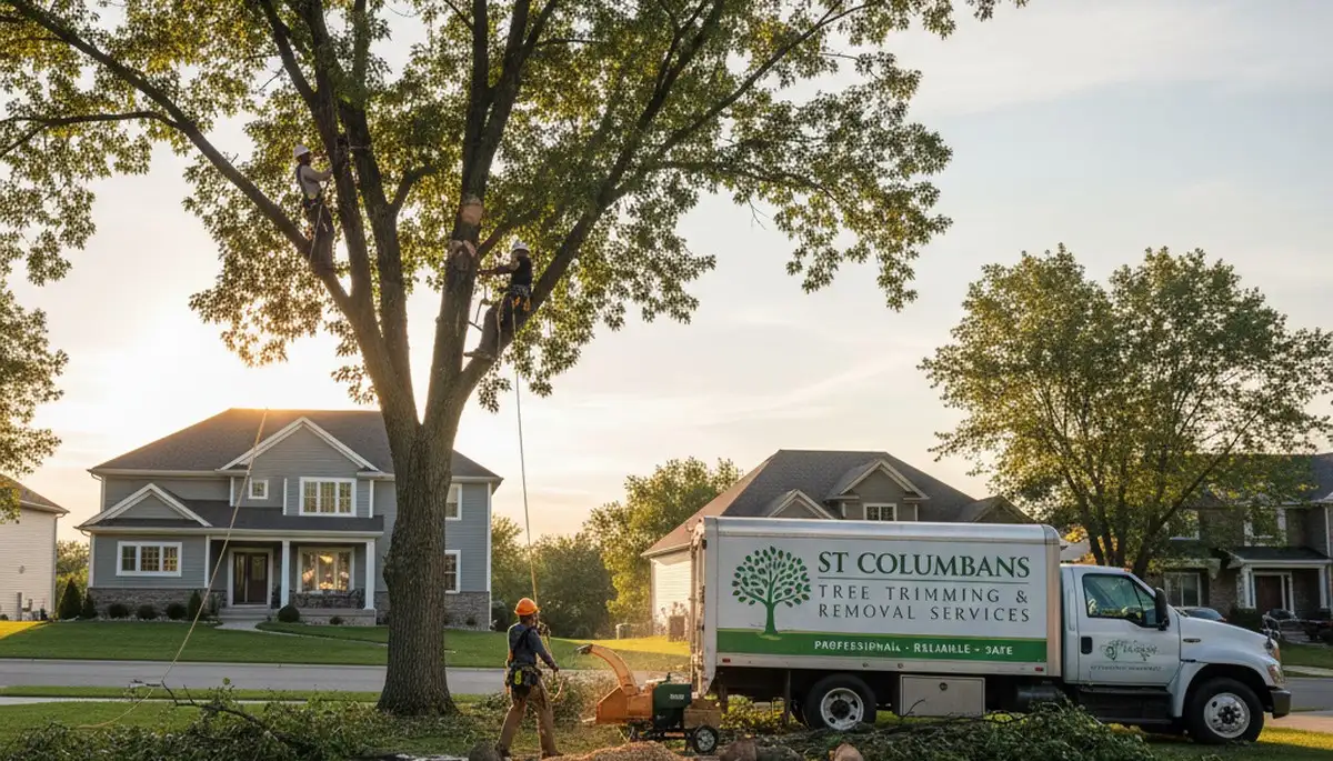 Professional tree removal service in Bellevue, NE safely clearing large trees for local homeowners